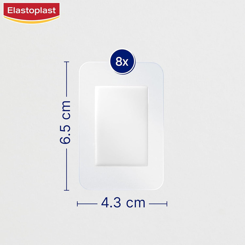 Elastoplast Waterproof XL Fast Healing Wound Dressings 6.5cm x 4.3cm (8 Pack) | Reduces Risk of Scarring | Extra Strong Adhesion | Waterproof Plaster | Protects Wounds from Dirt & Bacteria
