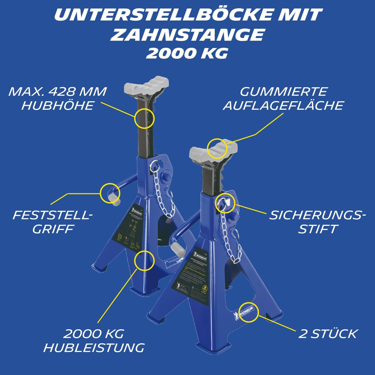 MICHELIN 92417/009557 Support Stand Set with Lifting Capacity 2 T