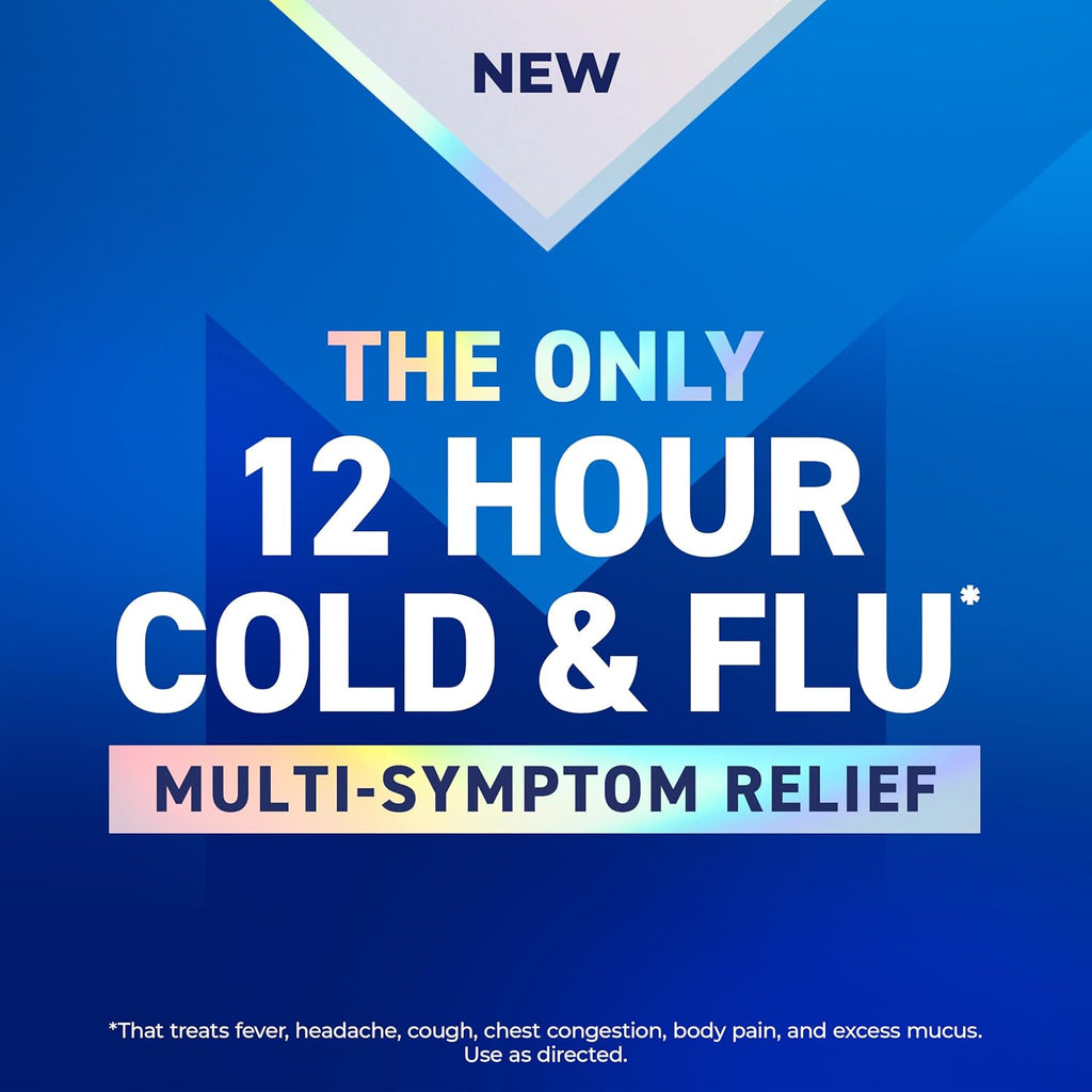 Mucinex 12Hr Cold and Flu Medicine for Adults, All Day Relief, 16 Tablets