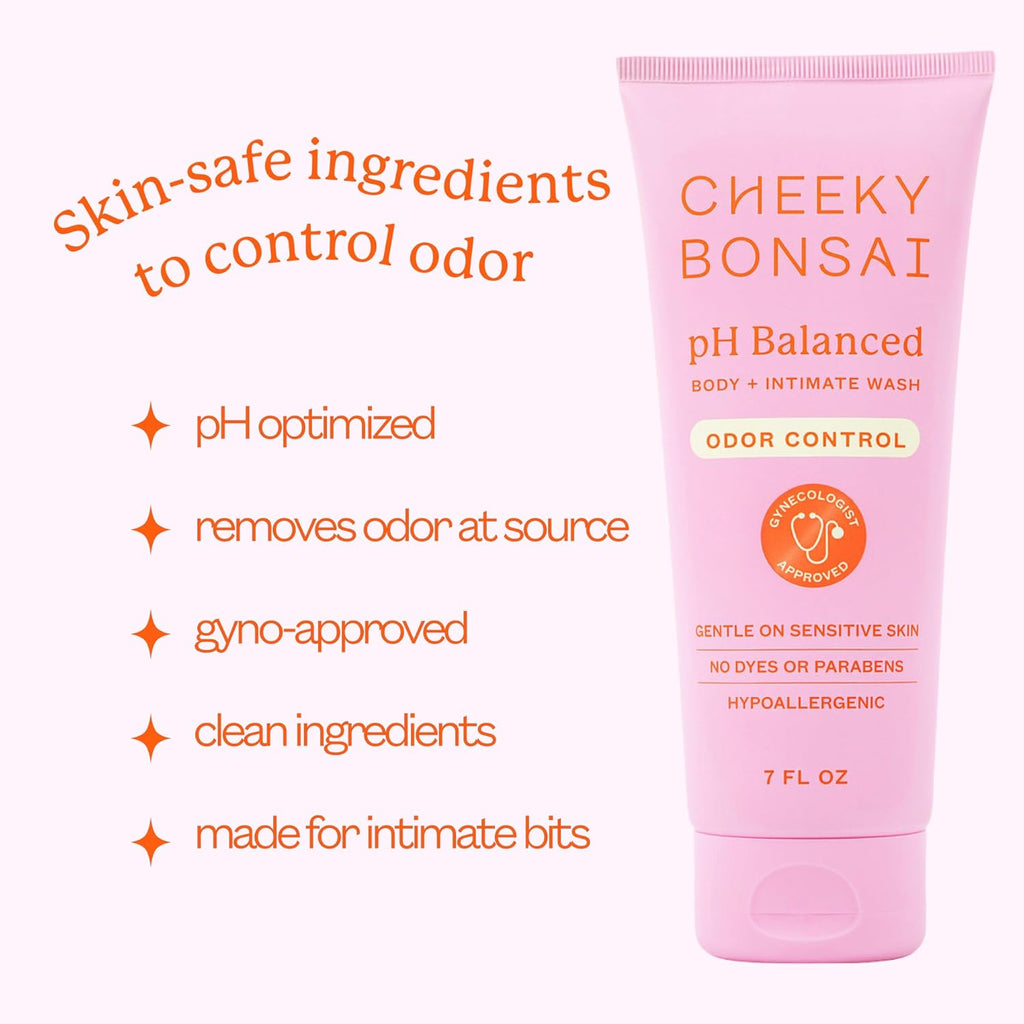 Cheeky Bonsai pH Balanced Feminine Wash for Women - Removes Odor - Gentle on Sensitive Skin - No Dyes or Parabens - Hypoallergenic - Gynecologist Approved (7 Ounces)
