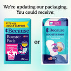 Because Overnight Booster Pads Fit All Adult Diapers, Helps Keep Your Adult Diaper Active All Night, Adds 4 Cups to Incontinence Underwear, Extra Absorbency, 88 Count