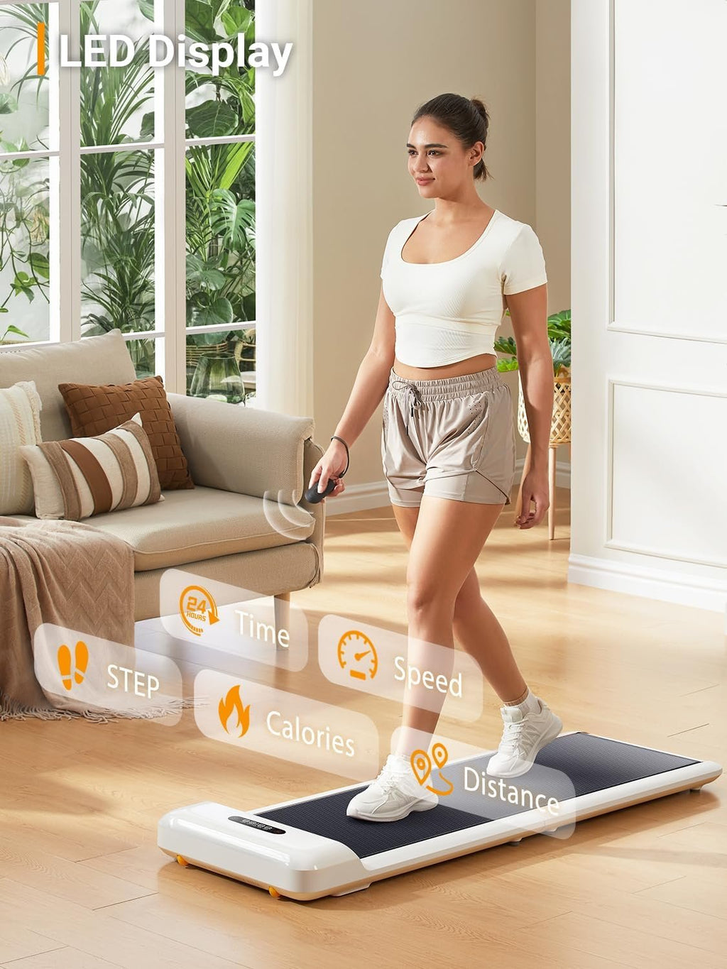 WalkingPad C2 Foldable Walking Pad Treadmill, Under Desk Compact Design | Foldable Design for Compact Storage and Space Saving, Smart FootSense Control, LED Display for Daily Walking, Jogging