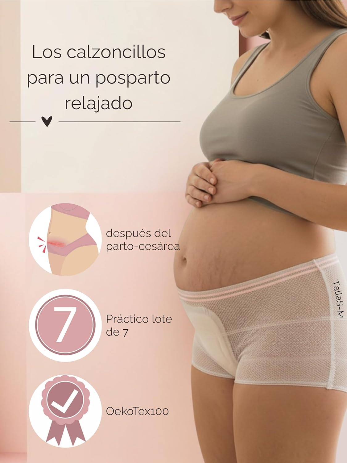 Herzmutter Postpartum Underwear - 7 Pack - OekoTex - Maternity Panties - Disposable Underwear for Women 9500