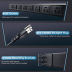 8 Outlet 1U Rack Mount PDU Power Strip 2000J Surge