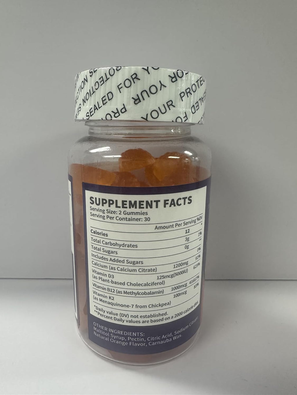 3 Packs Calcium Citrate Gummies 1200mg with Vitamin D3 K2 B12, 4-in-1 High Absorption Calcium Supplement for Women Men, Bone Teeth Muscle Support, Calcium Gummies for Adults,Sugar Free,Orange Flavor