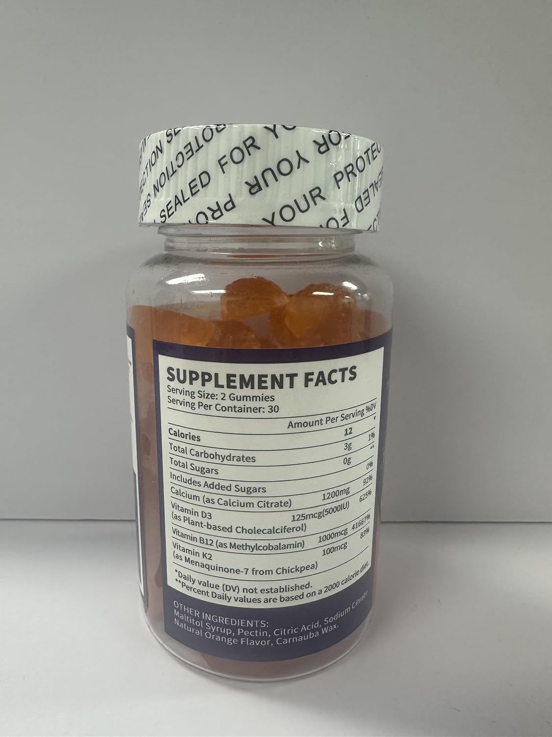 3 Packs Calcium Citrate Gummies 1200mg with Vitamin D3 K2 B12, 4-in-1 High Absorption Calcium Supplement for Women Men, Bone Teeth Muscle Support, Calcium Gummies for Adults,Sugar Free,Orange Flavor