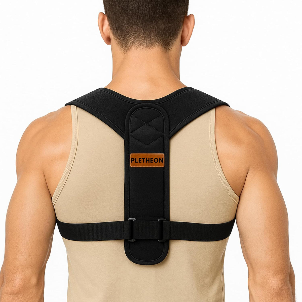 PLETHEON Adult Shoulder Posture Corrector Belt | Clavicle & Upper Back Support Brace | Posture Alignment Support | Fit From 30 to 44 Inch Tummy