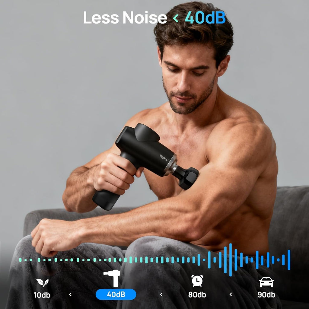 Massage Gun Deep Tissue Portable Muscle Massager Heat Therapy 12mm | LED Display, 12mm Deep Tissue Relief Back Neck Shoulder Legs, Quiet Home Gym Travel, Men Women Athletes,FSA Eligible HSA