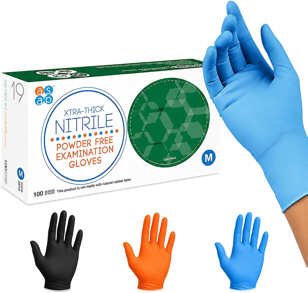 ASAP Nitrile Gloves Disposable Latex Free Exam & Medical Grade 4 Mil
