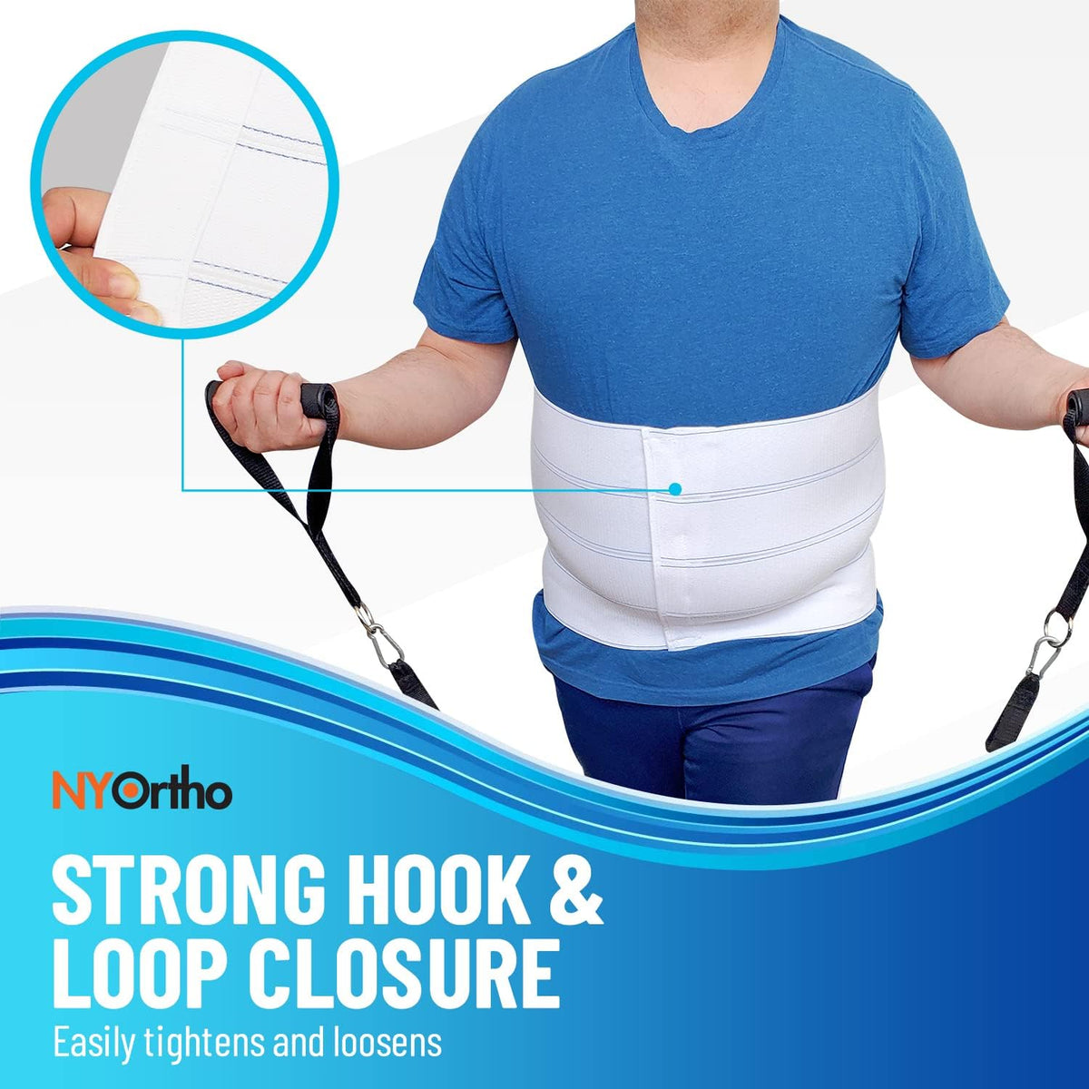 NYOrtho Bariatric Abdominal Belt, 12" Wide Elastic for Plus Size Men and Women, Post-Surgery Stomach Compression Garment for Hernia Surgery, Natural Birth, Injuries