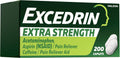 Excedrin Extra Strength Caplets for Headache Pain Relief, 200 Count | Triple Action Formula with Caffeine, Blocks Pain Signals, Elevates Your Pain Threshold, Enhances Pain Relieving Effect
