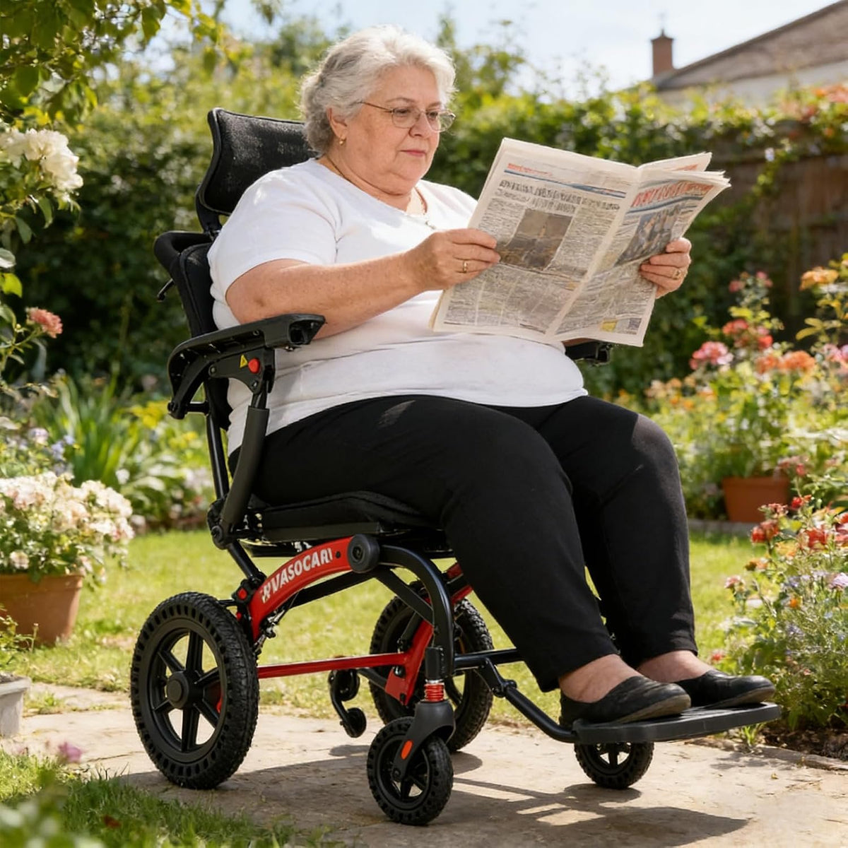 Transport Wheelchair Lightweight Foldable with Ergonomic Seat,Reclining Wheelchairs for Adults with Adjustable Headrest,Support 264LB Portable Compact Folding Travel Wheelchair,Only 28LB
