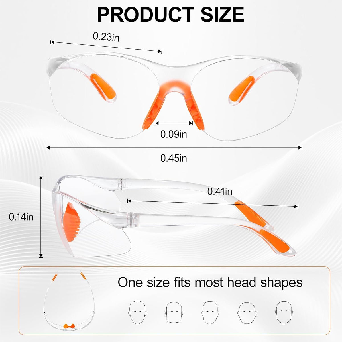 Ansi Z87.1 Safety Glasses for Men, Anti Fog Eye Protection Glasses | Soft Nose Bridge and Temple Tips, Impact Resistant, Scratch Resistant, Safety Glasses Bulk for Construction, Woodworking