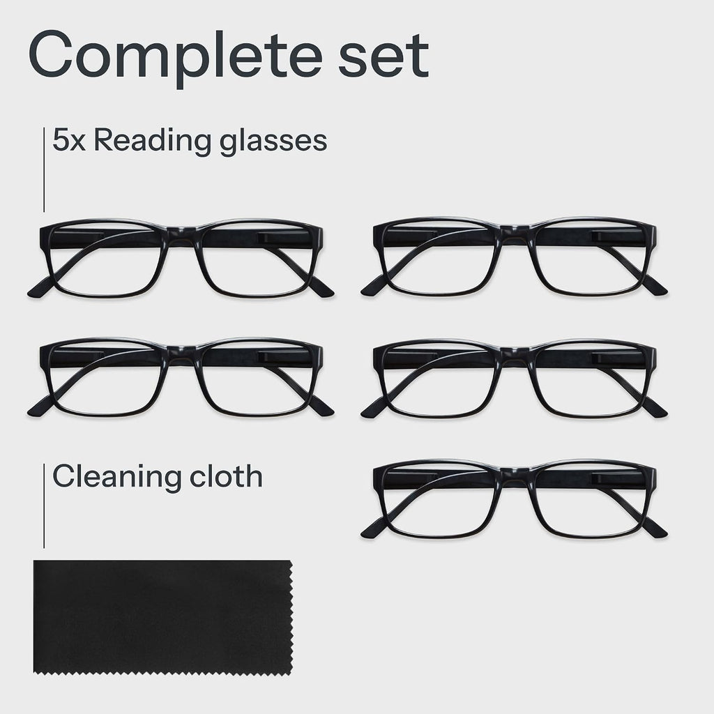 Gaoye 1.5 Professional Reading Glasses for All Day - Computer Readers with Blue Light Protection - Value Pack