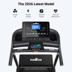THERUN 20% Auto Incline Treadmill 12MPH with APP 3.5HP Foldable