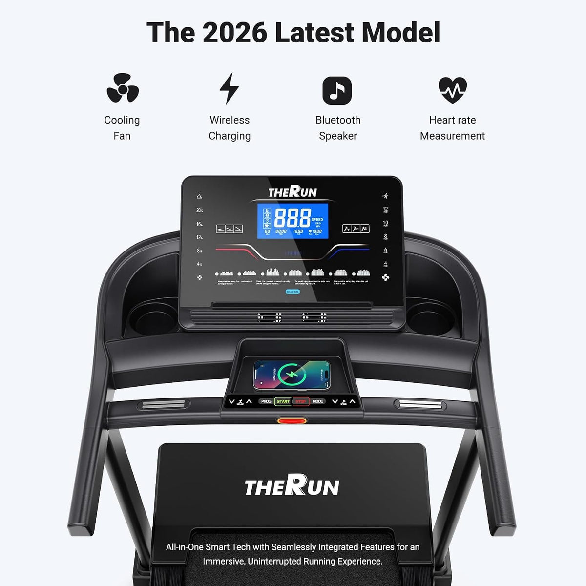 THERUN 20% Auto Incline Treadmill 12MPH with APP 3.5HP Foldable