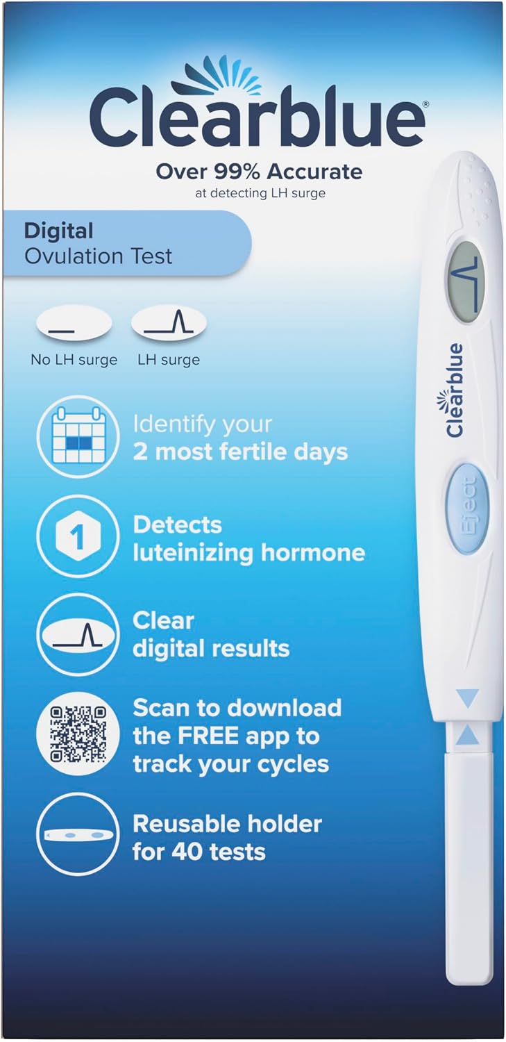 Clearblue Ovulation Test with Clear Digital Results, Over 99% Accurate at Detecting LH Surge, 40 Ct