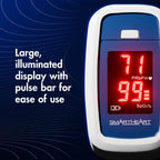 SmartHeart Fingertip Pulse Oximeter | Pulse Rate Monitor, Blood Oxygen Saturation, LED Display, Portable for Home & Sports Use, Lanyard & Batteries Included
