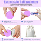 2 Pieces Menstrual Disc Sizes S L, Reusable Periodic Cup Disc, Soft Leak, Silicone Proof Menstrual Disc, Alternative to Tampons