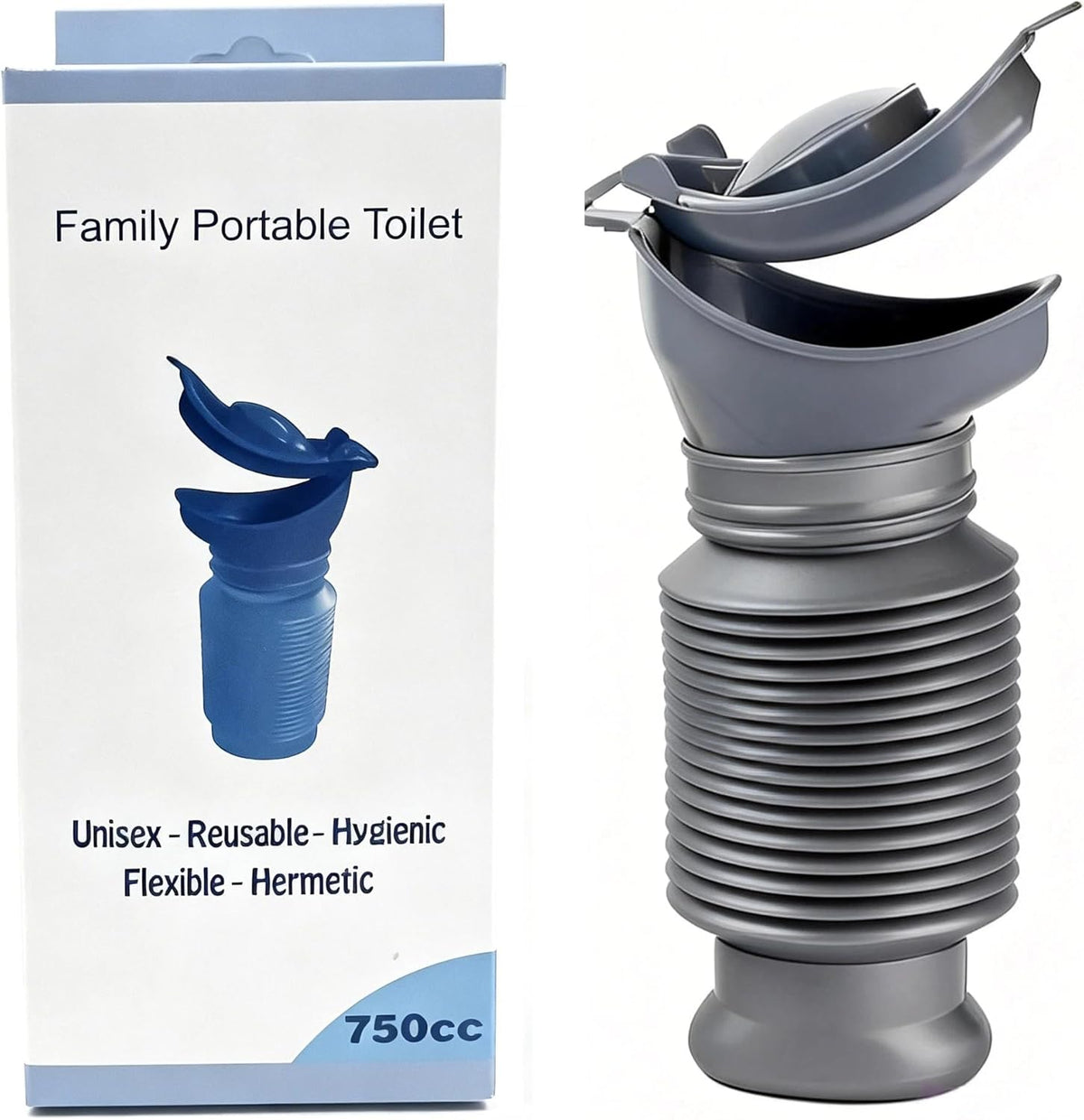 Emergency Urinal, 750ml Portable Reusable Urine Bottle, Emergency Retractable, Universal for Men, Women and Children, Outdoor Emergency Travel