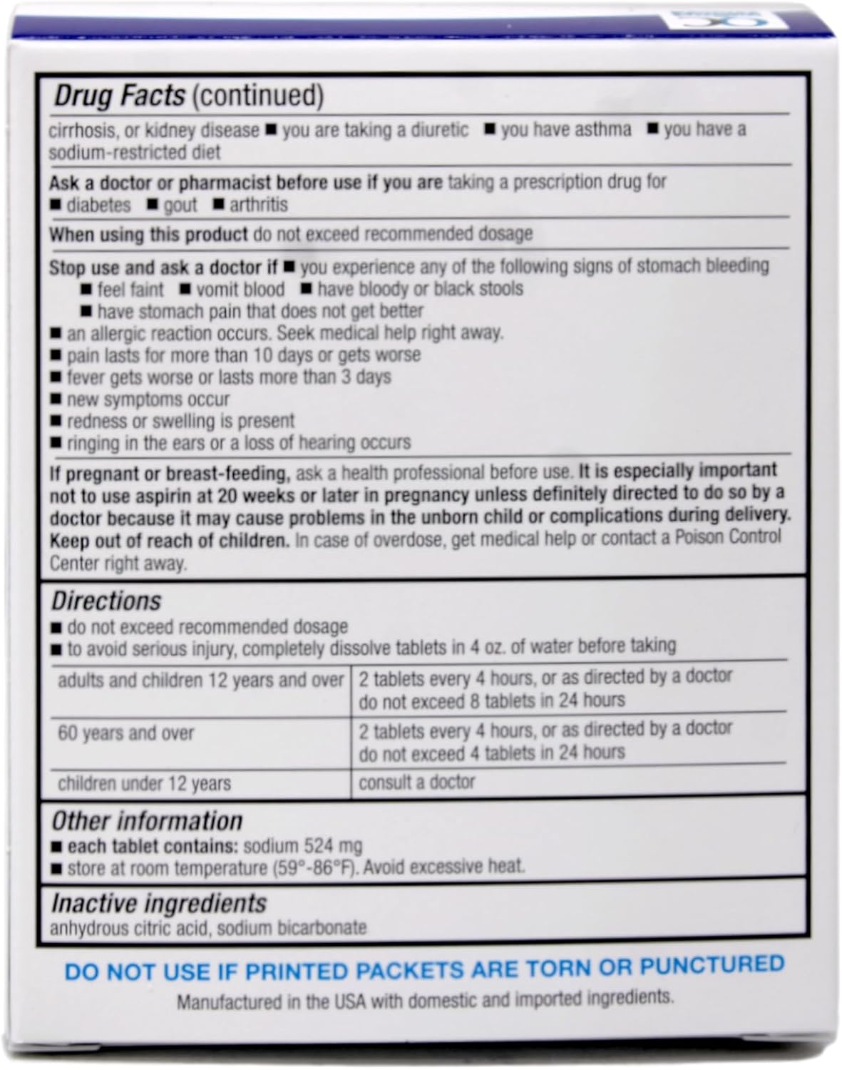 Quality Choice Effervescent Pain Relief, Original Flavor, Buffered Aspirin (NSAID) Pain Reliever and Fever Reducer, 36 Tablets (Pack of 2)