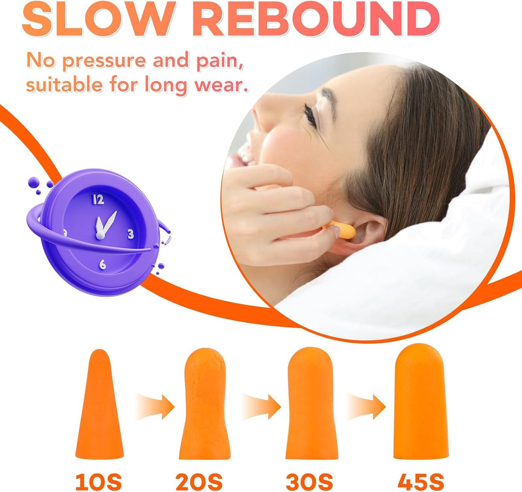 VOISEN 60 Pairs Foam Ear Plugs, Ear Plugs for Sleeping Noise Cancelling