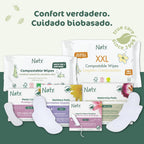 Naty Normal Pads without Wings | 100% Certified Organic Cotton in Contact with Skin | Certified Safe | Unscented, 0% Conventional Plastic | Absorbent Protection | 14 Count