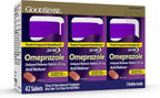GoodSense Omeprazole Delayed Release Tablets 20 mg, Stomach Acid Reducer for Frequent Heartburn Treatment, 42 Count