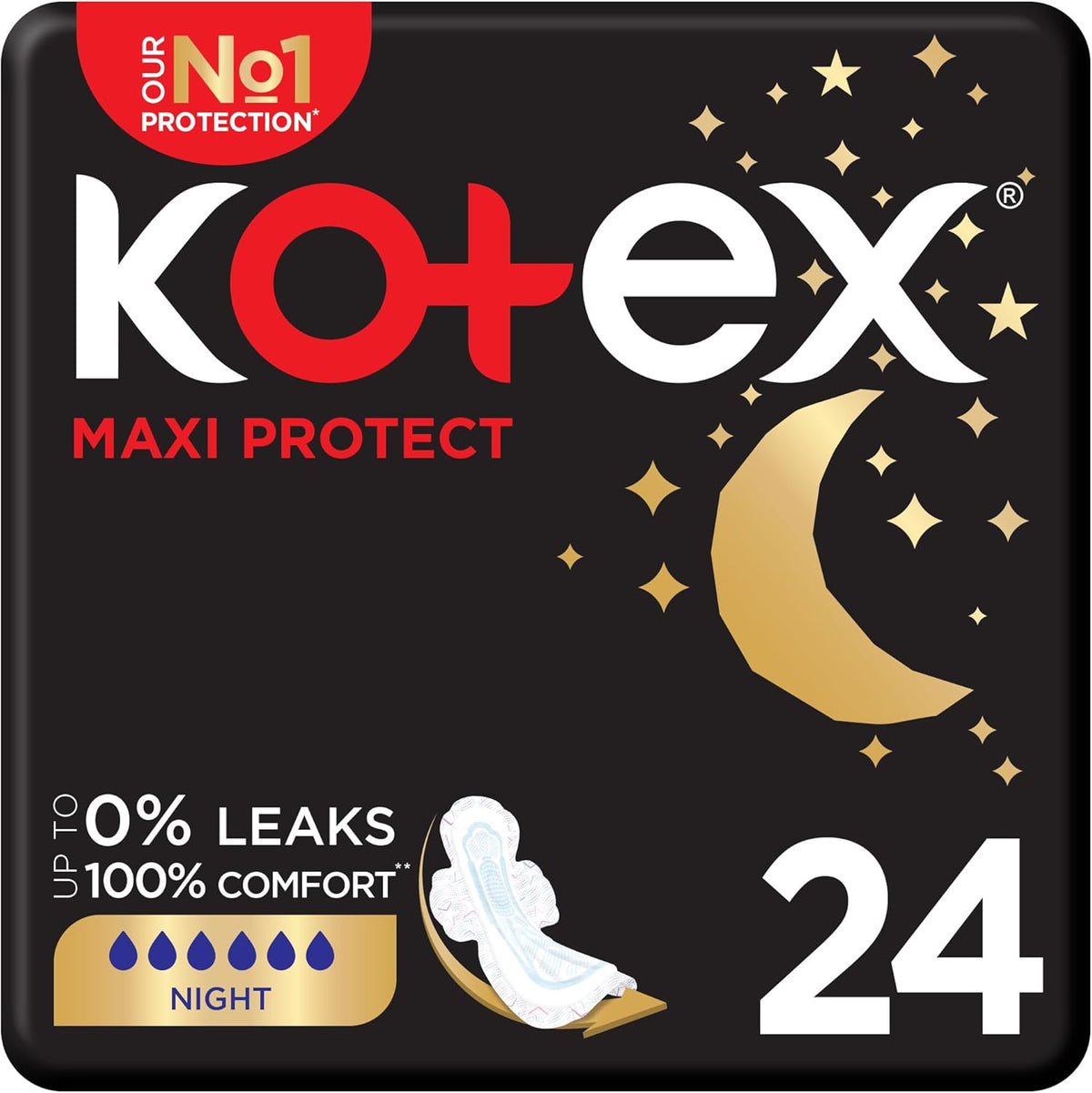 Kotex Sanitary Pads With Wings Overnight