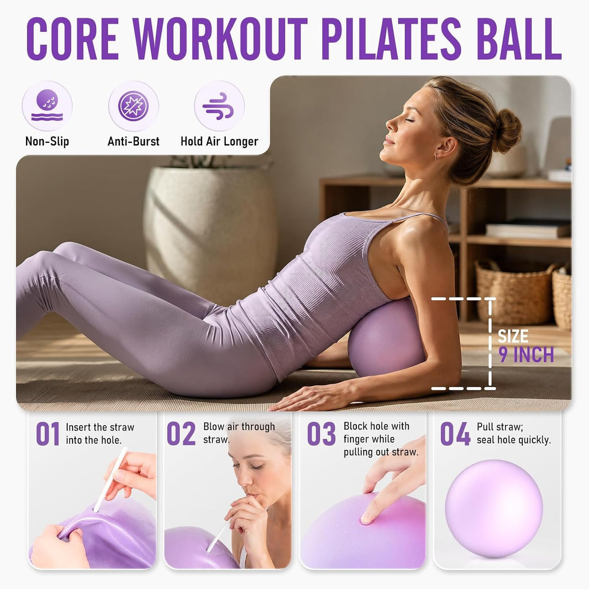JKSHMYT Pilates Kit, Pilates Ring and Equipment for Home Workouts Set