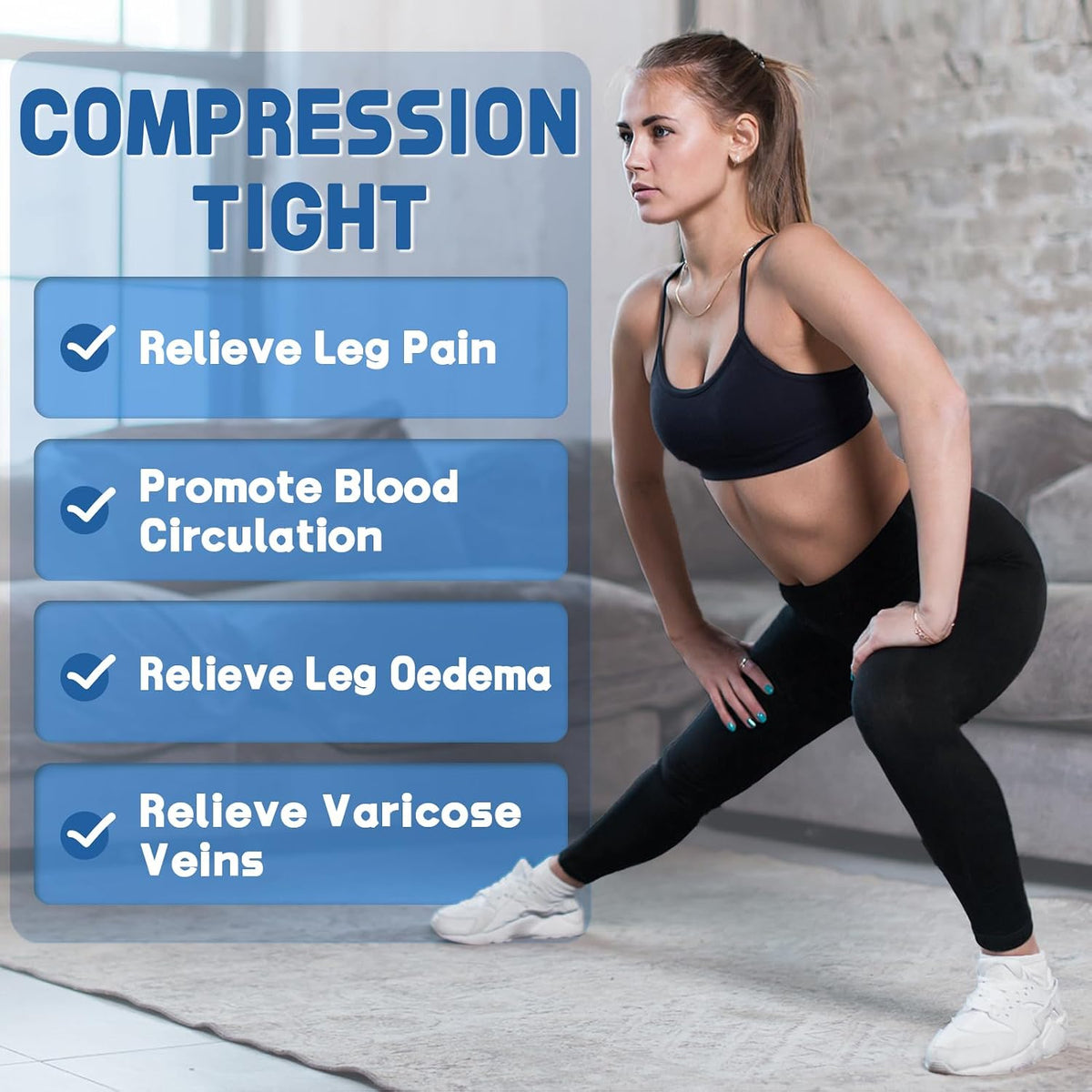 beister Compression Leggings, 15-20 mmHg Footless Waist-High Tights | Gentle graduated support; opaque coverage; lipedema, varicose veins, edema, circulation and daily recovery routines