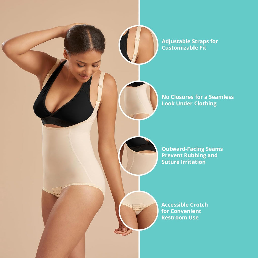 MARENA SFBHA Recovery Panty-Length Post-surgical Compression Girdle, High-Back - Adjustable Bikini Length