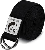 Slim Panda Yoga Strap for Stretching,Cotton Yoga Strap with Adjustable D-Ring Buckle,Non-Elastic Yoga Belt for Pilates,Gym Workouts,Physical Therapy,Improve Flexibility