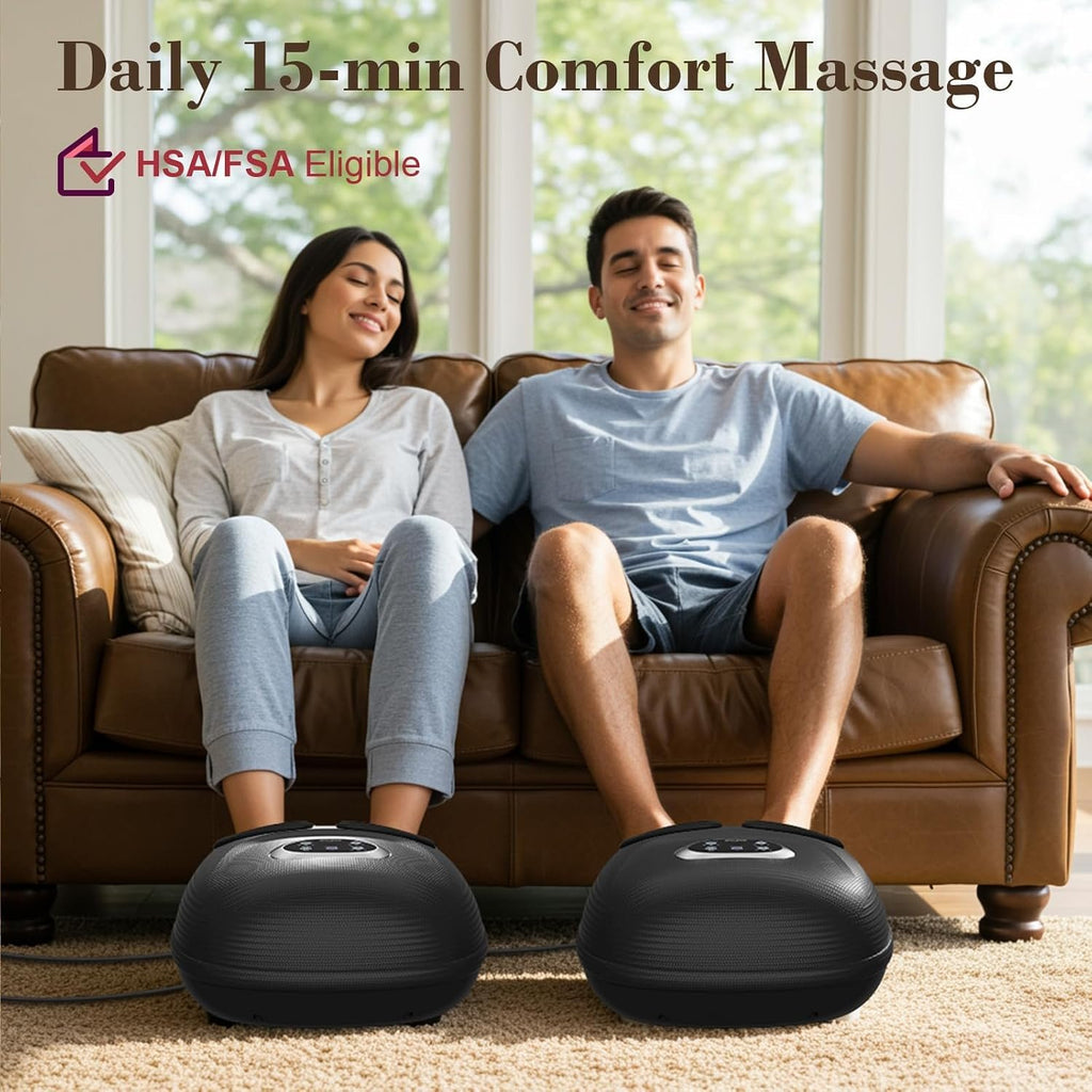 CuPiLo Foot Massager Upgraded FSA Eligible HSA, Birthday Gifts for Women | 5 Levels Compression & Vibration Massage for Plantar Fasciitis Relief, Heat & 3 Kneading, NTC Temperature Control