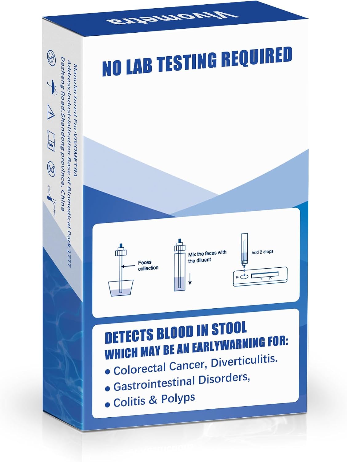 Colorectal Diseases Test at-Home Immunochemical Fecal Occult Blood (iFOB) Colon Screening Test Kit 2 Pack