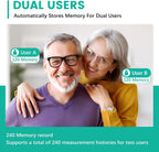 Oklar FDA Cleared Blood Pressure Monitor Upper Arm BP Machine for Home Use | Clinical Accuracy, 2x120 Memory, Large LED Display & 8.7"-15.7" Adjustable Cuff, Dual Power for Home & Travel, Black