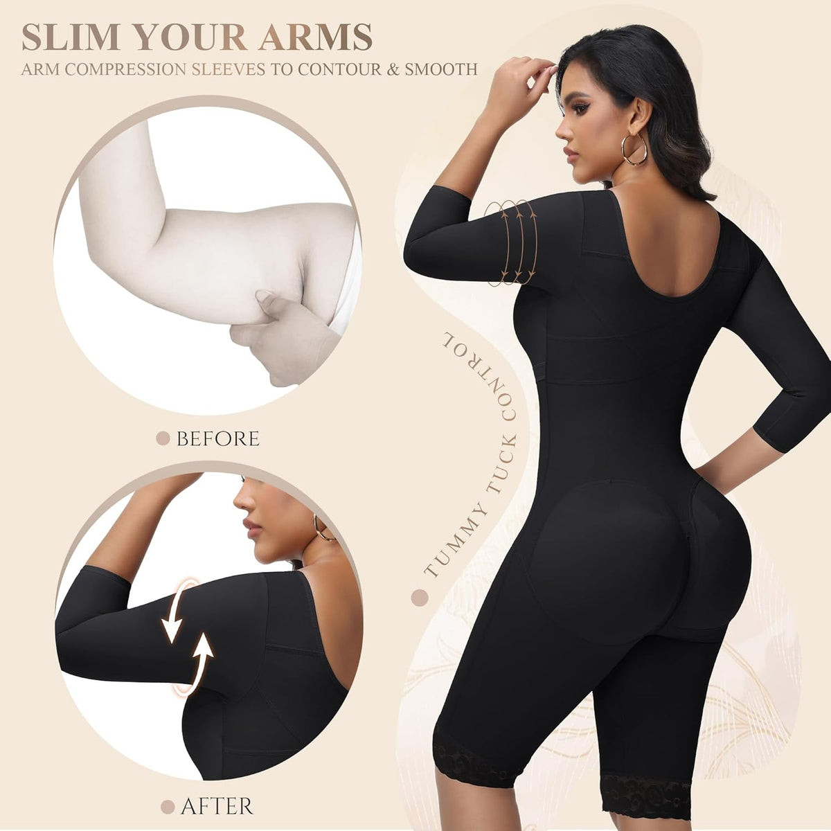 M MYODRESS Fajas Colombianas Moldeadoras Faja Body Shaper Tummy Control Shapewear for Women Post Surgery Compression Garment