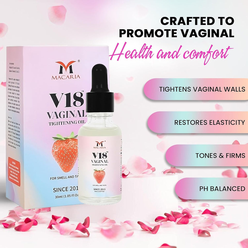 MACARIA V18 Vaginal Tightening Cream, Tightening Gel for Pussy Yoni, Narrows Vaginal Walls Improves Vagina Health, Enhances Intimate Sensitivity Restoring Self-Confidence