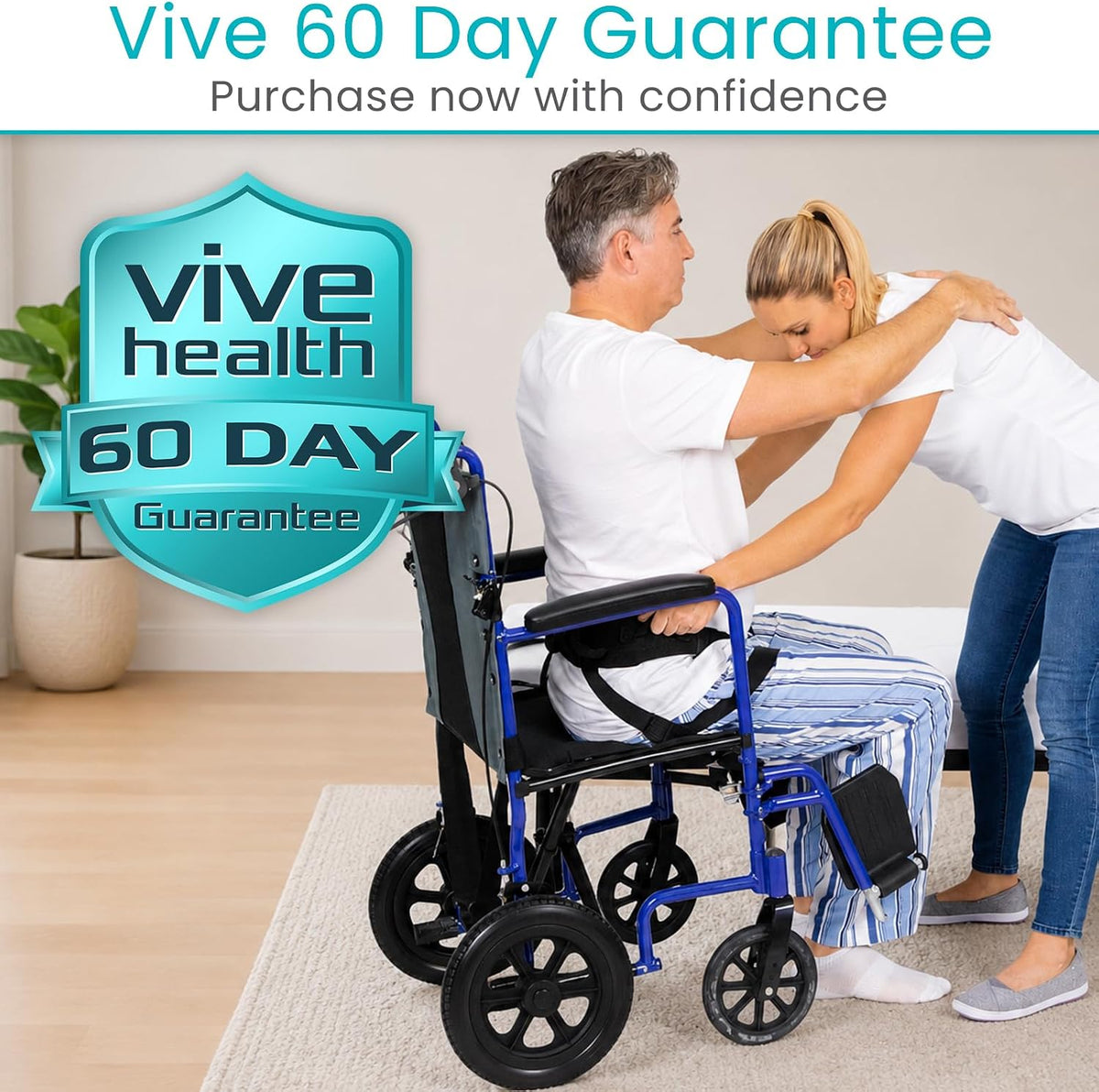 Vive Gait Belt with Leg Straps - Heavy Duty Transfer Belt with Quick | Release Gait Belts for Seniors - Adjustable Bed, Stand Assist Aid with Handles - Physical Therapy Mobility Aid for Elderly