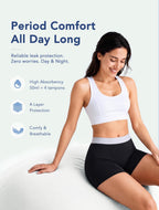 TIICHOO Period Underwear for Women Heavy Flow Leakproof Boyshorts 5 Pack