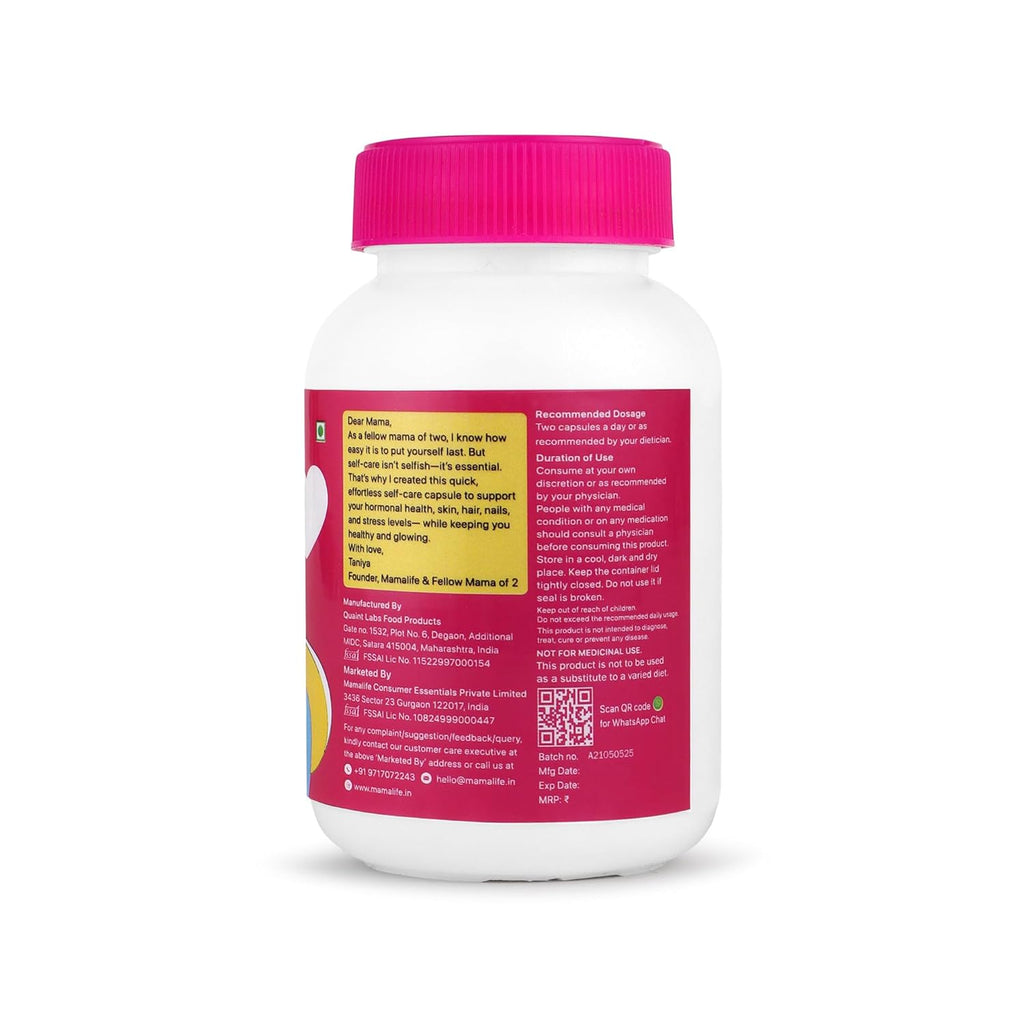 Mamalife Lacta Heal Postpartum Recovery Multivitamin for Women | Ayurvedic Post Pregnancy Support | Hormonal Balance, Hair, Skin & Nail Health | Breastfeeding Support | 60 Capsules