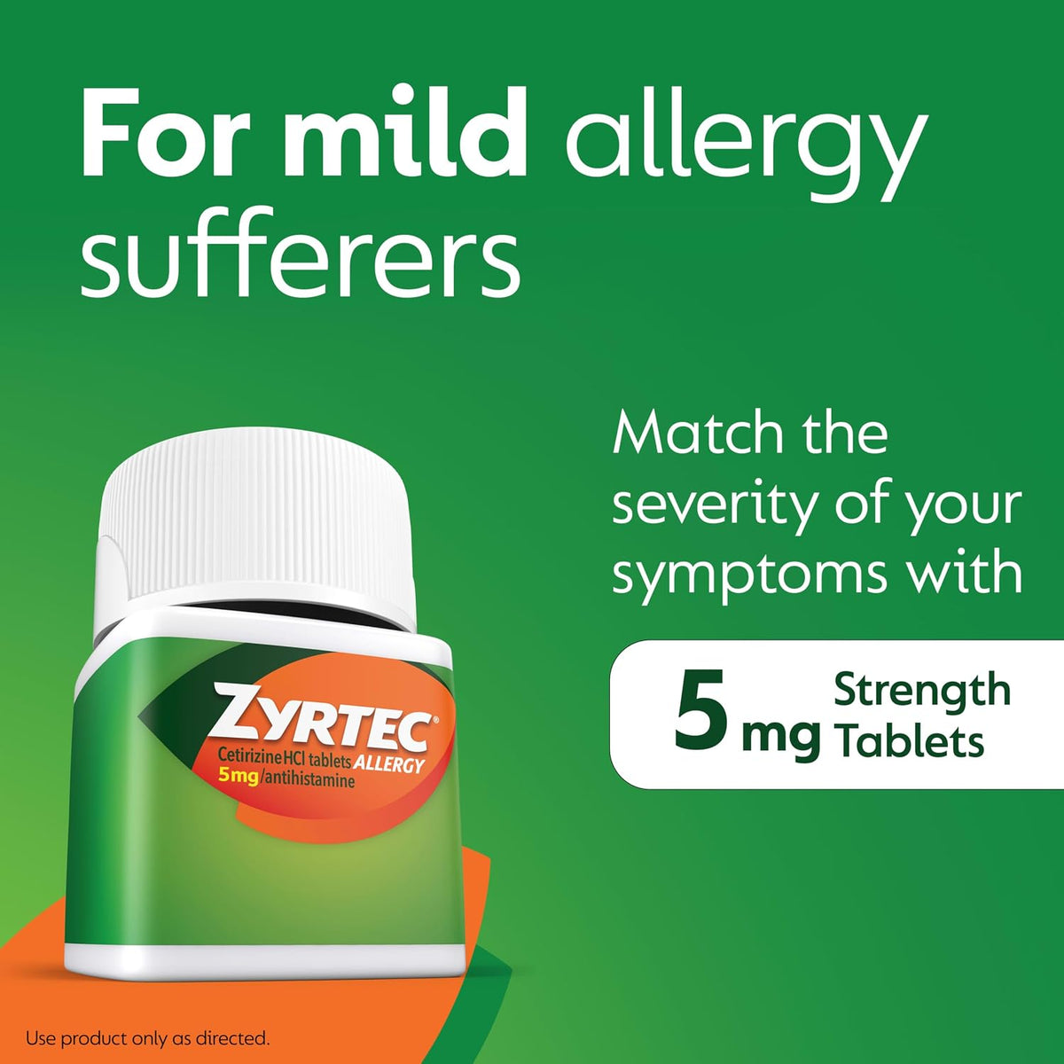 Zyrtec 24-Hour Allergy Relief Tablets, 5 mg Cetirizine HCl, 35 ct | Indoor & Outdoor Adult Allergy Medicine, Low Dose, Relief from Runny Nose, Sneezing, Itchy Eyes, plus Dust Mold & Pet Dander
