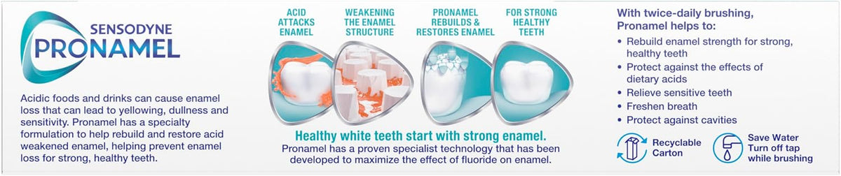 Sensodyne Pronamel Fresh Breath Enamel Toothpaste for Sensitive Teeth and Cavity Protection, Fresh Wave - 4 oz (4 Pack)