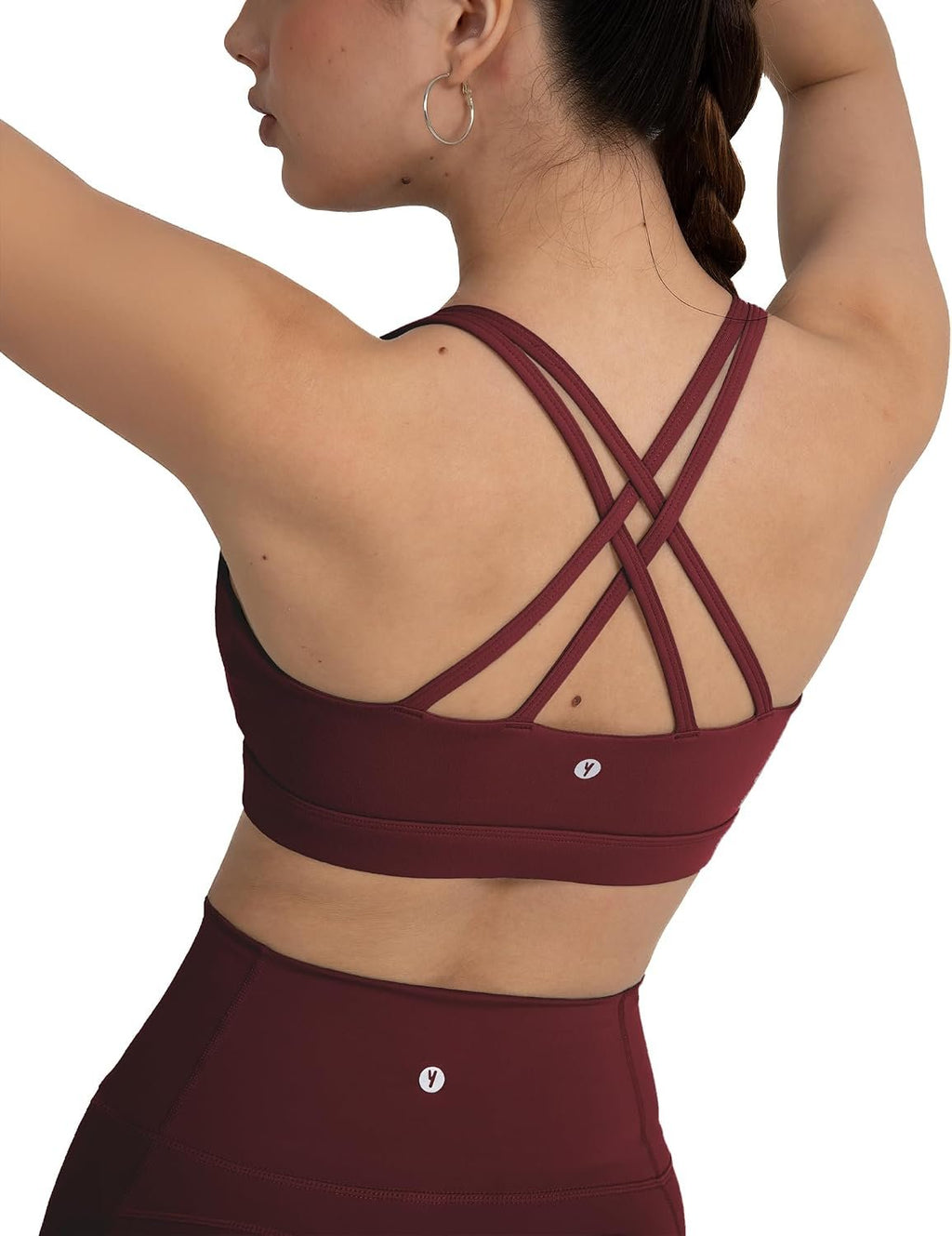 YITTY Active Women's Ultraluxe Strappy Medium Impact Bra, Athleisure, 4-Way-Stretch