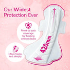 Evereve Maternity Pads XXXL+ 420mm, Widest Leakproof Coverage, 3X Absorbency, Comfort & Hygiene, Soft & Irritation-Free, Postpartum Pads for After Birth Recovery, Extreme Flow Protection, Pack of 10
