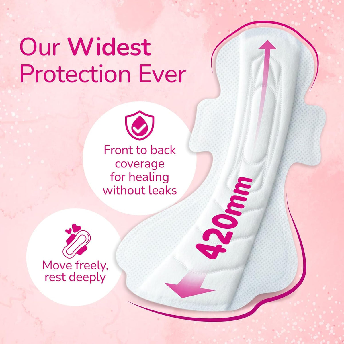 Evereve Maternity Pads XXXL+ 420mm, Widest Leakproof Coverage, 3X Absorbency, Comfort & Hygiene, Soft & Irritation-Free, Postpartum Pads for After Birth Recovery, Extreme Flow Protection, Pack of 10