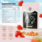 Feminine Balance Gummies, Premium Balance Supplement for Women PH Health, Immune Support, Energy Support, Vegan, Gluten-Free, Strawberry Flavor, Delicious 60 Gummies, 1 Pack 30 Servings