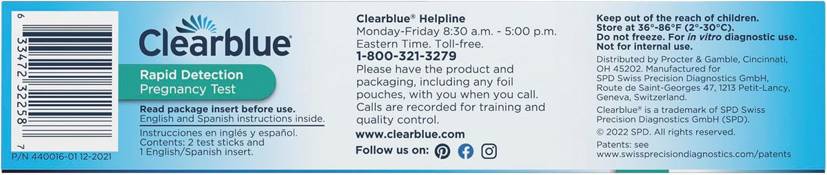 Clearblue Rapid Detection Pregnancy Test, Home Pregnancy Kit, 2 Count