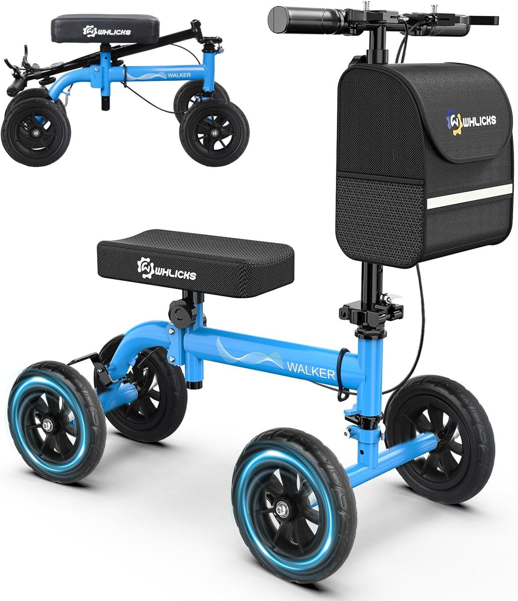 WHLICKS Foldable All Terrain Knee Scooter for Adults for Foot Injuries