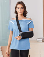 Deyeek Post Shoulder Surgery Shirts for Women Tear Away Side Snap Chemo Port Shirts Short Sleeve Adaptive Clothing